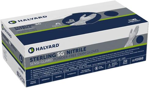 HALYARD Sterling SG Nitrile Powder-Free Exam Gloves, 3.7 mil, 9.5", Gray, Small, 41658 (Case of 2500) in Saudi Arabia
