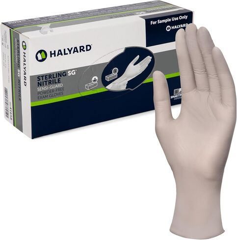 HALYARD Sterling SG Nitrile Powder-Free Exam Gloves, 3.7 mil, 9.5", Gray, Small, 41658 (Case of 2500) in Saudi Arabia