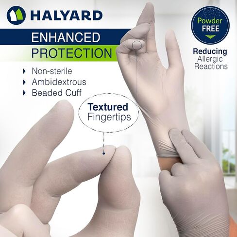 HALYARD Sterling SG Nitrile Powder-Free Exam Gloves, 3.7 mil, 9.5", Gray, Small, 41658 (Case of 2500) in Saudi Arabia