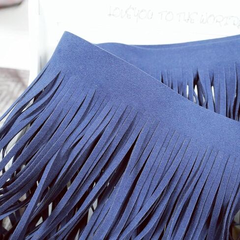 3 Yards 6 Inch Faux Leather Fringe Trim for DIY Sewing Craft Garment Hem Accessories Handbag Embellishment Decoration (Black) in Kuwait