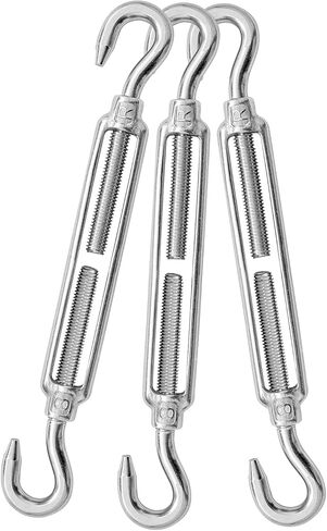 Jamiikury 8 Pcs 304 Stainless Steel Turnbuckle Heavy Duty Wire Rope Tension, Eye & Eye Turnbuckle (M4) in Kuwait