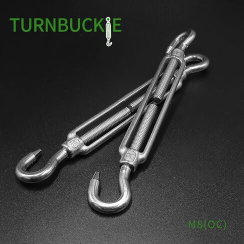 Jamiikury 8 Pcs 304 Stainless Steel Turnbuckle Heavy Duty Wire Rope Tension, Eye & Eye Turnbuckle (M4) in Kuwait