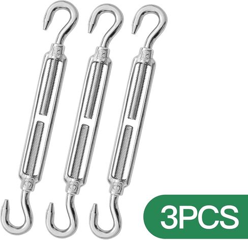 Jamiikury 8 Pcs 304 Stainless Steel Turnbuckle Heavy Duty Wire Rope Tension, Eye & Eye Turnbuckle (M4) in Kuwait