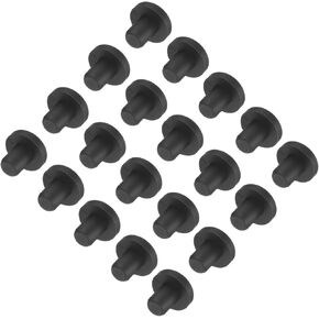 uxcell High Temp Silicone Plug Mount Dia 3mm/0.11 inch T Shaped Solid Rubber Stopper Hole Plugs for Powder Coating Plating Waterproof Plugs Sealing Plugs Black Pack of 20(OD 7mm)
