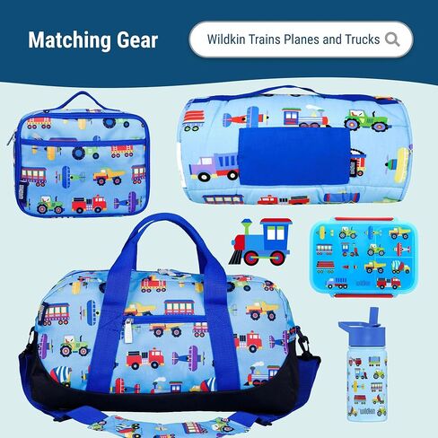 Wildkin 15-Inch Kids Backpack for Boys & Girls, Perfect for Early Elementary, Backpack for Kids Features Padded Back & Adjustable Strap, Ideal for School & Travel Backpacks(Trains, Planes, and Trucks) in Kuwait