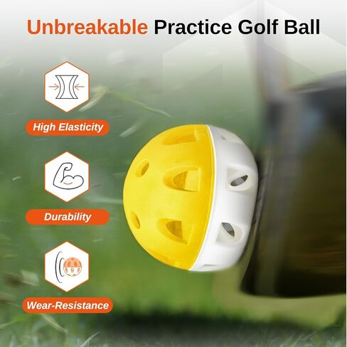 Practice Golf Balls (20-Pack) 42mm Limited-Flight Rubber Golf Balls to Improve Your Swing - Hollow Airflow Mini Soft Balls - Good for Home Putting & Backyard Swing, Indoor & Outdoor in Saudi Arabia
