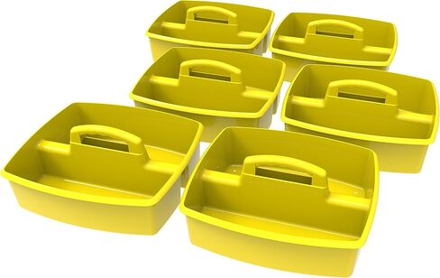 Storex 3-Compartment Small Caddy – Multipurpose Classroom Organizer with Handle, Assorted STEAM Colors, 6-Pack (00940A06C) in Kuwait