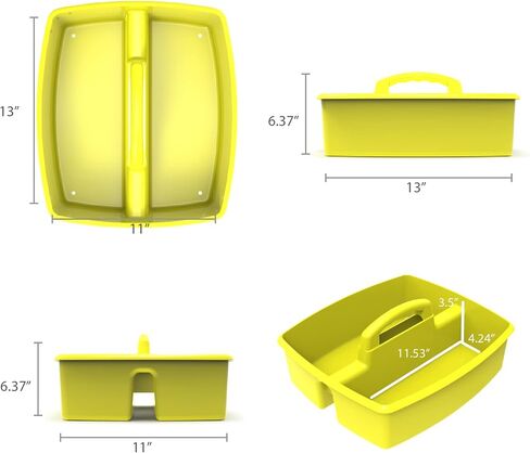Storex 3-Compartment Small Caddy – Multipurpose Classroom Organizer with Handle, Assorted STEAM Colors, 6-Pack (00940A06C) in Kuwait