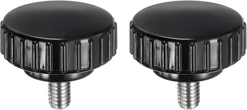 Uxcell M6 x 50mm متري ذكر الموضوع مخرش لقط المقابض قبضة الإبهام المسمار على نوع البلاستيك الخيوط اليد بولت المقابض أسود 2 قطعة in Kuwait