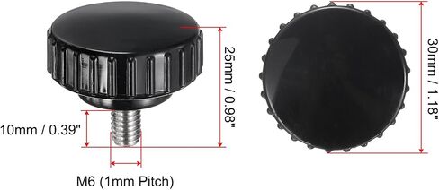 Uxcell M6 x 50mm متري ذكر الموضوع مخرش لقط المقابض قبضة الإبهام المسمار على نوع البلاستيك الخيوط اليد بولت المقابض أسود 2 قطعة in Kuwait