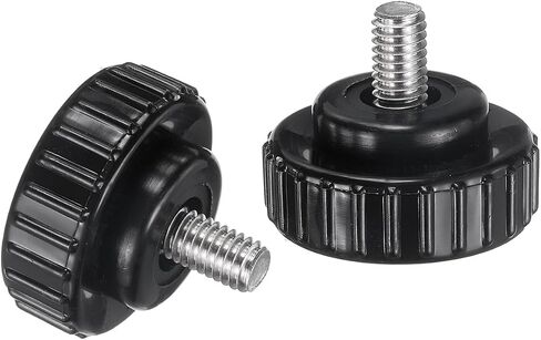 Uxcell M6 x 50mm متري ذكر الموضوع مخرش لقط المقابض قبضة الإبهام المسمار على نوع البلاستيك الخيوط اليد بولت المقابض أسود 2 قطعة in Kuwait