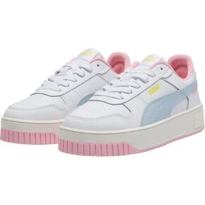 PUMA Women's Carina Street Sneaker, White-Frosted Dew-Fluro Yellow PES, 6.5
