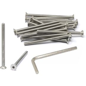 iexcell 50 Pcs M5 x 20/25/30/35/40 Stainless Steel 304 Hex Socket Flat Head Cap Screws Bolts Assortment Kit in Saudi Arabia