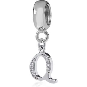 A-Z Letter Charm 925 Sterling Silver Alphabet Charm M Letter Charm Words Charm Anniversary Charm Christmas Charm for Pandora Charm Bracelet (M) in Kuwait