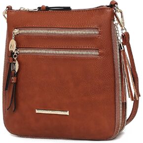 MKF Crossbody Bag for Women – PU Leather Expandable Messenger Purse – Designer Pocketbook Handbag Shoulder Strap in Kuwait