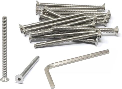 iexcell 50 Pcs M5 x 20/25/30/35/40 Stainless Steel 304 Hex Socket Flat Head Cap Screws Bolts Assortment Kit in Kuwait