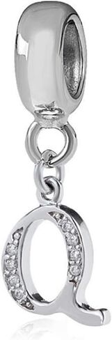 A-Z Letter Charm 925 Sterling Silver Alphabet Charm M Letter Charm Words Charm Anniversary Charm Christmas Charm for Pandora Charm Bracelet (M) in Kuwait