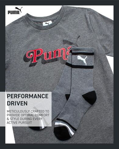 تي شيرت للأولاد من بوما - قطعتين تي شيرت برسومات قصيرة الأكمام وجوارب رياضية - قميص وجوارب متطابقة للأولاد (S-XL) in Kuwait
