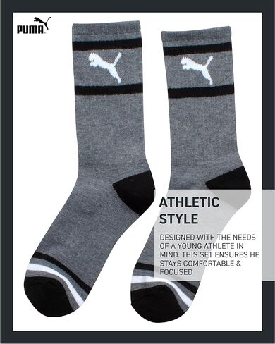 تي شيرت للأولاد من بوما - قطعتين تي شيرت برسومات قصيرة الأكمام وجوارب رياضية - قميص وجوارب متطابقة للأولاد (S-XL) in Kuwait