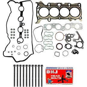 DNJ HGB4309 Cylinder Head Gasket Set with Head Bolt Kit For 2012-2016 Mazda 3 2.0L L4 1998cc 122cid 16V DOHC