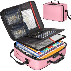 ROLOWAY Fireproof Document Bag with Lock (17 x 11.8 x 5 inch), Fireproof Document Safe, Fireproof Bag for Documents Organizer, Fireproof Document Box for Important Document Storage (Black)