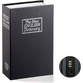 Book Safe with Combination Lock - Jssmst Home Dictionary Diversion Metal Safe Lock Box, SM-BS0405S, Navy Small