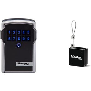 Master Lock Box, Electronic Wall Mount Key Safe with Personal Use Software Platform, 3-1/4 in. Wide, 5441D & 5401D Set Your Own Combination Wall Mount Lock Box, 5 Key Capacity, Black