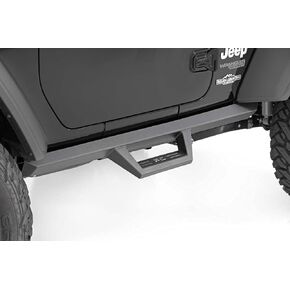 Rough Country Wheel to Wheel Nerf Steps for 2018-2022 Jeep Wrangler JL - 90761 Black