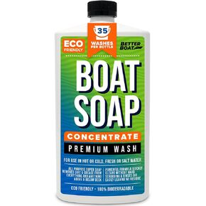 Premium Grade Boat Soap Marine Concentrate Cleaner Boat Wash Soap and Wax for Fresh and Salt Water Use Clean Fiberglass Boat Hulls Boat Cleaning Supplies RV Products Boat Cleaner