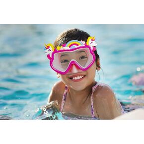 Poolmaster Lil' Splashers Unicorn Fun Kid's Swim Mask with Adjustable Straps,Pink
