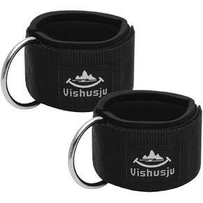 Ankle Straps Wrist Cuffs 5.5mm Neoprene Padded Large D-Ring for Cable Machines Fitness Legs Exercise Attachment Adjustable