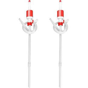 2 Pack | TERA PUMP TRDRUM40 (BPA-Free) Compact Manual Fuel Pump Heavy Duty Portable 55 Gal Drum Pump with Adjustable Length for 55-Gallon Drum Barrels