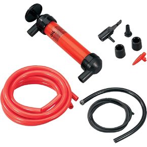 Siphon Fuel Transfer Pump Kit Multi-Use Car Oil Pump Fluid Transfer Pump Siphon Pump for Gasoline, Oil, Air and Other Fluids(RED)