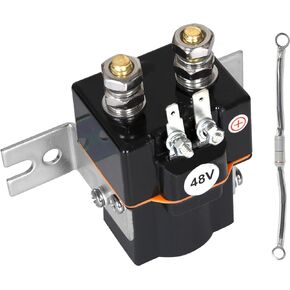 48V Golf Cart Solenoid, 4 Terminal Solenoid Coil with Resistor Assembly, Replace OEM 101908701 102774701, 5722, 16077, SW80-1275P, 1014947, Fits Club Car DS 1995 Up and Precedent 2004-2008