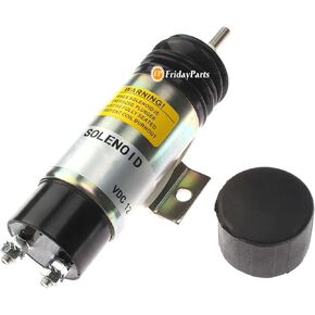 FridayParts 2 Terminals 12V Dual Coil Pull Solenoid D610-B1V12 D610B1V12 Compatible for Kubota D905 Engine
