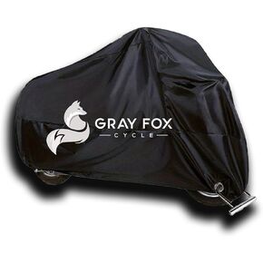 All-Season Waterproof Motorcycle Cover - Universal Weather Protection for Outdoor & Indoor Motorcycle Dust Cover - Tear-Proof Motorcycle Cover with Lock-Holes - Size 2XL (Black Color)