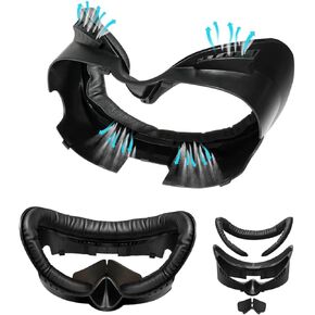 استبدال وسادة الوجه متوافق مع ملحقات Meta/Oculus Quest 3، غطاء وسادة ناعم للوجه مع دعامة لواجهة الوجه مع وسادة أنف مضادة للتسرب، تصميم لتدوير الهواء