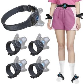 Skywin VR Tracker Belt, Tracker Hand and Feet Strap Bundle for HTC Vive System Tracker Pucks (1 Belt, 2 Hands, 2 Feet) (Straps ONLY)