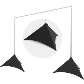 Julius Studio [2-Pack] Backdrop Stands Leg Cover, Leg Skirt for Background Light Stand Tripod, Elastic Stretch Material Skirt 360 Degree, No Wrinkle Cover Synthetic Fabric, JSAG849