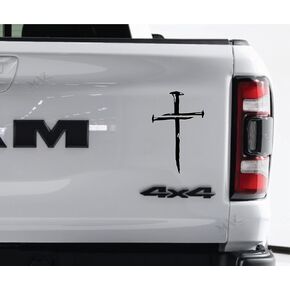 Cross of Nails Decal Sticker | Cars Trucks Vans SUVs Windows Walls Cups Laptops | White| Cross of Nail White) MAZ-427