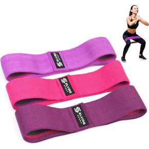 ELVIRE Fabric Resistance Bands for Working Out | Exercise Bands Resistance Bands Set of 3 | Booty Bands for Women Workout Bands Resistance Loops | Leg Bands for Working Out Glute Bands, Squat Bands