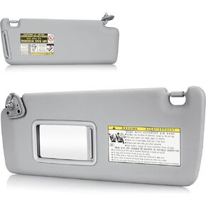2Pcs Driver & Passenger Sun Visor Without Light for Toyota Highlander 2004 2005 2006 2007, Replace OEM 74320-48260-A0 Gray