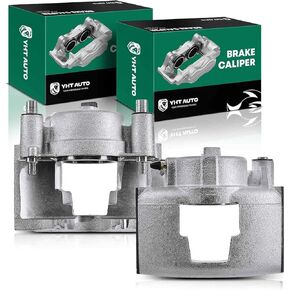 YHTAUTO Front Disc Brake Calipers without Bracket Replacement for Chevrolet GMC Dodge Models, Express Savana Ram 2500 3500, C/K 3500 C35 1990-2000, Front Driver and Passenger Caliper Assembly Set of 2