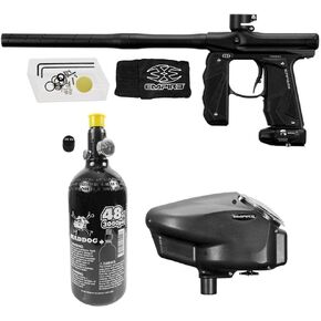 Maddog Empire Mini GS Electronic Full Auto Paintball Gun Marker w/ 48/3000 HPA Paintball Tank & Empire Halo Too Electronic Paintball Loader Starter Package