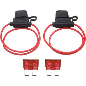 2 Pack ATC/ATO 16 AWG Gauge Inline Fuse Holder with 2pcs 20A Fuses