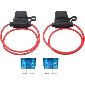 2 Pack ATC/ATO 16 AWG Gauge Inline Fuse Holder with 2pcs 20A Fuses