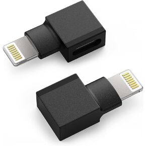 Right Angle Lightning Adapter Compatible with Lifeproof,Otterbox Case - 90 Degree Male to Female,2-Pack