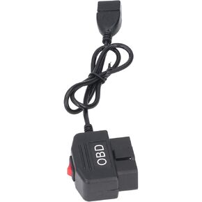 OBD Power Cable, 48cm/18.9in OBD Power Adapter Cable with Switch Button ACC Mode Low Voltage Protection OBD Adapter Cable Connector for Dash Camera Phone Charging