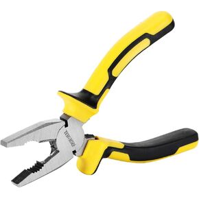 DOWELL Lineman's Pliers Combination Pliers 8 Inch Pliers with Cutter Nickel Chromium Steel Construction with Professional Handle