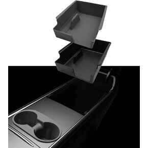 Jowua Armrest Organizer for Tesla Model 3, Model Y, washable silicone, dust-proof